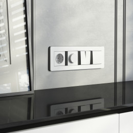 Рамка из поликарбоната на 4 поста Split белый/черный, soft-touch