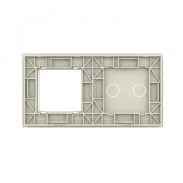 Панель для сенсорного выключателя и розетки Livolo, 2 клавиши, цвет жемчужный, стекло