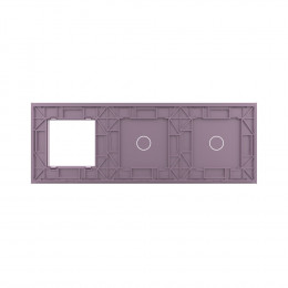 Панель для двух сенсорных выключателей и розетки Livolo, 2 клавиши (1+1), цвет розовый, стекло