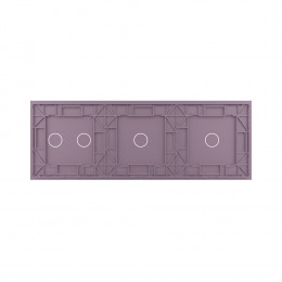 Панель для трех сенсорных выключателей Livolo, 4 клавиши (1+1+2), цвет розовый, стекло