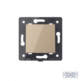 Одноклавишный перекрестный механический выключатель Livolo, цвет золотой (механизм), VL-C7-K1SS-13