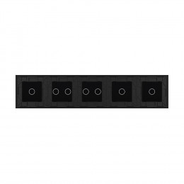 Панель для пяти сенсорных выключателей Livolo, 7 клавиш (1+1+2+2+1), цвет черный, стекло