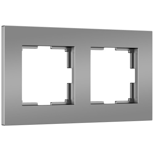 Купить Рамка из поликарбоната на 2 поста Slab серебро софт в rum24.ru