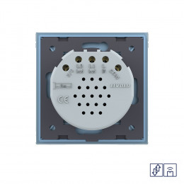 Сенсорный радиоуправляемый выключатель для жалюзи Livolo 2 клавиши 1 модуль Синий VL-C702WR-19