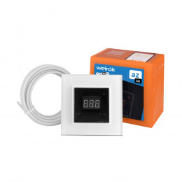 Терморегулятор Welrok AZ Wi-Fi для рамки LIVOLO с электронным управлением, датчик пола 3 м, цвет черный с белой рамкой