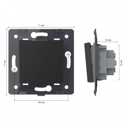 Одноклавишный механический выключатель Livolo, цвет черный (механизм), VL-C7-K1-12