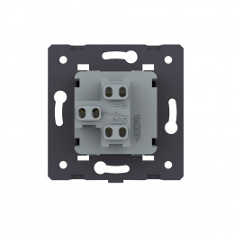 Одноклавишный механический выключатель Livolo, цвет черный (механизм), VL-C7-K1-12