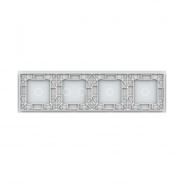 Панель для четырех сенсорных выключателей Livolo, 5 клавиш (1+1+2+1), цвет белый, стекло