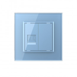 Розетка телефонная одинарная RJ-11 кат.3 Livolo, 1 пост, цвет синий