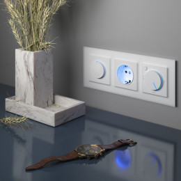 Рамка из стекла на 3 поста Favorit белый матовый