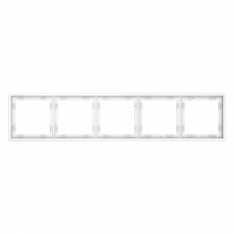 Рамка пластиковая VOLTUM S70 на 5 постов, (белый матовый) VLS100502