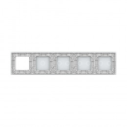 Панель для 4-х сенсорных выключателей и розетки Livolo, 7 клавиш (2+2+2+1), цвет белый, стекло