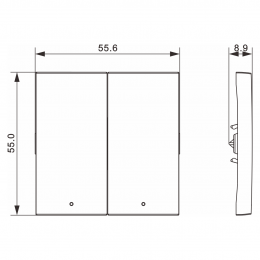 Клавиша 2-я с подсветкой, матовый кашемир, серия A07 DE28535