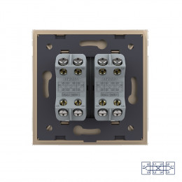 Двухклавишный перекрестный механический выключатель Livolo, 1 пост, цвет золотой