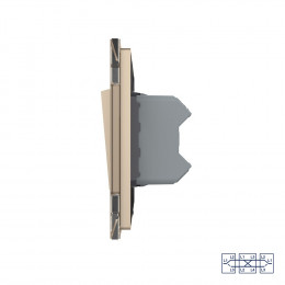 Двухклавишный перекрестный механический выключатель Livolo, 1 пост, цвет золотой