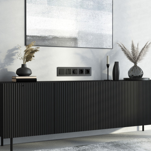 Купить Рамка из стекла на 5 постов Senso черный soft-touch в rum24.ru фото: 3