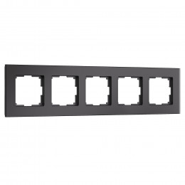 Рамка из стекла на 5 постов Senso черный soft-touch