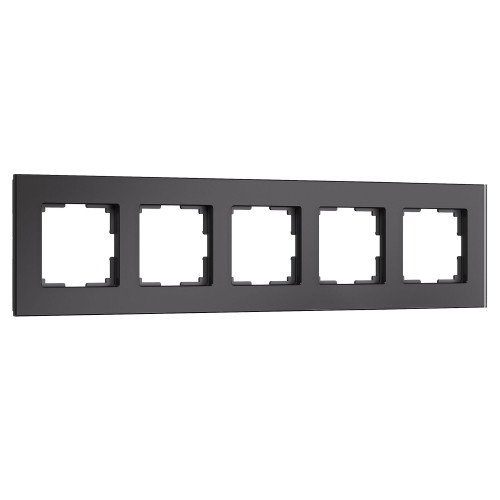 Купить Рамка из стекла на 5 постов Senso черный soft-touch в rum24.ru