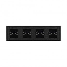 Панель для четырех двухлинейных выключателей: 2 + 2 + 2 + 2 Черная