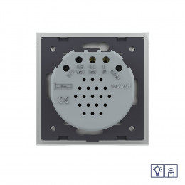 Одноклавишный сенсорный диммер Livolo Quadro с функцией радиоуправления, 1 пост, цвет серый