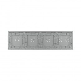 Панель для четырех сенсорных выключателей Livolo, 5 клавиш (2+1+1+1), цвет серый, стекло