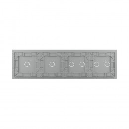 Панель для четырех сенсорных выключателей Livolo, 6 клавиш (2+2+1+1), цвет серый, стекло