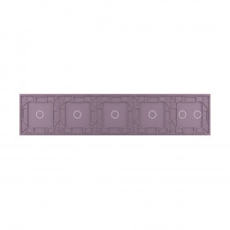 Панель для пяти сенсорных выключателей Livolo, 6 клавиш (2+1+1+1+1), цвет розовый, стекло