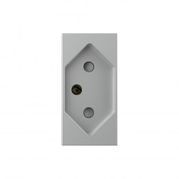 Розетка электрическая 1/2 с заземлением 13A Livolo, цвет серый (механизм)