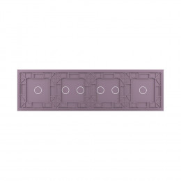 Панель для четырех сенсорных выключателей Livolo, 6 клавиш (1+2+2+1), цвет розовый, стекло