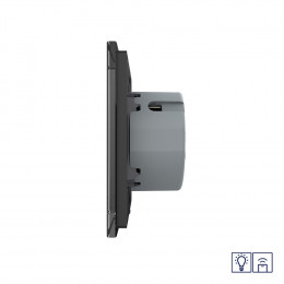 Одноклавишный сенсорный диммер Livolo с функцией радиоуправления, 1 пост, цвет черный