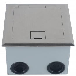 Лючок в пол 3 мод. (1 мод. 45х45 мм. + 1 мод. 22.5х45 мм.), нержавеющая сталь, (с уст. набором) DFB3MSS