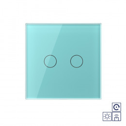 Двухклавишная радиоуправляемая сенсорная кнопка Livolo сухой контакт, 1 пост, Зеленый