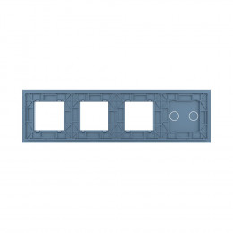 Панель для сенсорного выключателя и 3-х розеток Livolo, 2 клавиши, цвет синий, стекло