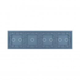 Панель для четырех сенсорных выключателей Livolo, 7 клавиш (2+2+1+2), цвет синий, стекло