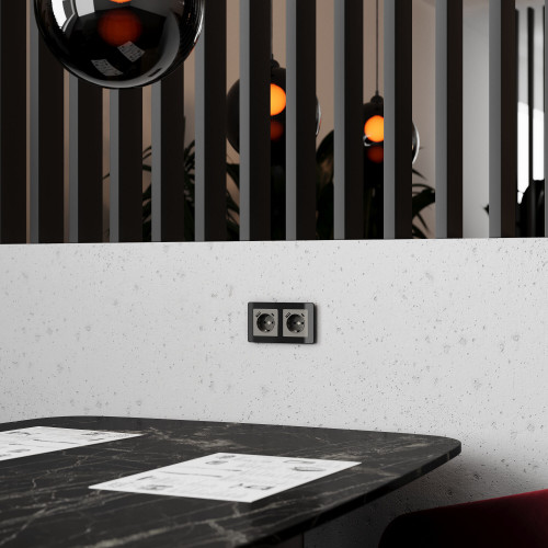 Купить Розетка с заземлением, шторками и USB тип A+C (графит акрил) Werkel W1171744 в rum24.ru фото: 3