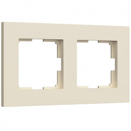 Рамка из поликарбоната на 2 поста Slab айвори софт