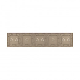 Панель для пяти сенсорных выключателей Livolo, 8 клавиш (2+1+2+1+2), цвет золотой, стекло