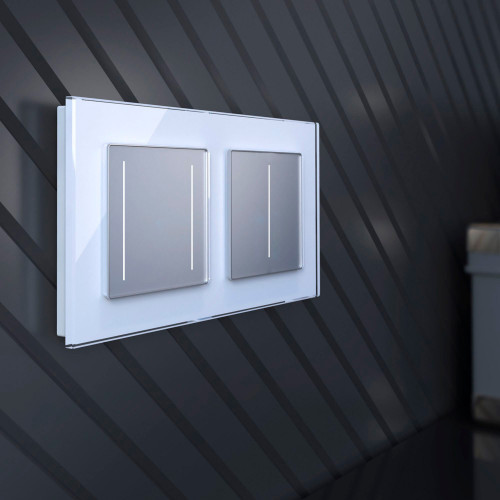 Купить Рамка из стекла на 2 поста Favorit белый в rum24.ru фото: 9