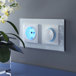 Рамка из стекла на 2 поста Favorit белый