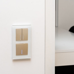 Рамка из стекла на 2 поста Favorit белый