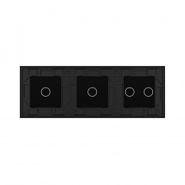 Панель для трех сенсорных выключателей Livolo, 4 клавиши (2+1+1), цвет черный, стекло