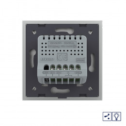 Двухклавишный проходной/перекрестный сенсорный диммер Livolo, 1 пост, цвет серый