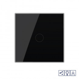 Одноклавишный проходной/перекрестный сенсорный диммер Livolo с функцией радиоуправления, 1 пост, цвет черный