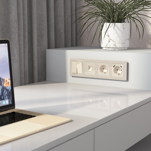 Купить Розетка Ethernet RJ-45 (айвори акрил) Werkel W1181043 в rum24.ru фото: 2