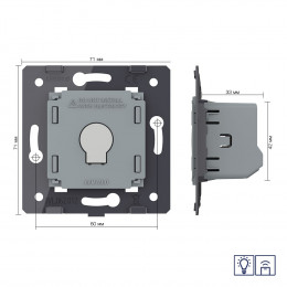 Одноклавишный сенсорный диммер Livolo с функцией радиоуправления (механизм) VL-FC1D2R-2G