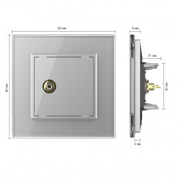 Розетка мультимедийная VIDEO RCA LIVOLO серая VL-C791VD-15
