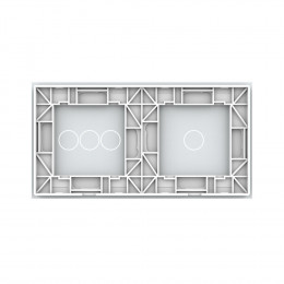 Панель для двух сенсорных выключателей Livolo, 4 клавиши (1+3), цвет белый, стекло