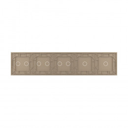 Панель для пяти сенсорных выключателей Livolo, 8 клавиш (1+1+2+2+2), цвет золотой, стекло