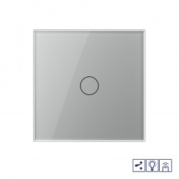 Одноклавишный проходной/перекрестный сенсорный диммер Livolo с функцией радиоуправления, 1 пост, цвет серый