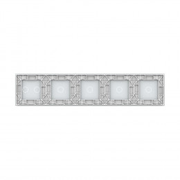 Панель для пяти сенсорных выключателей Livolo, 6 клавиш (1+1+1+1+2), цвет белый, стекло